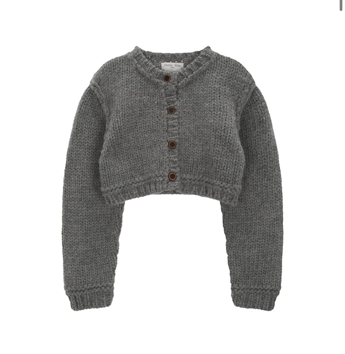 마뗑킴 HANDMADE BUTTON CROP CARDIGAN 상품이미지1