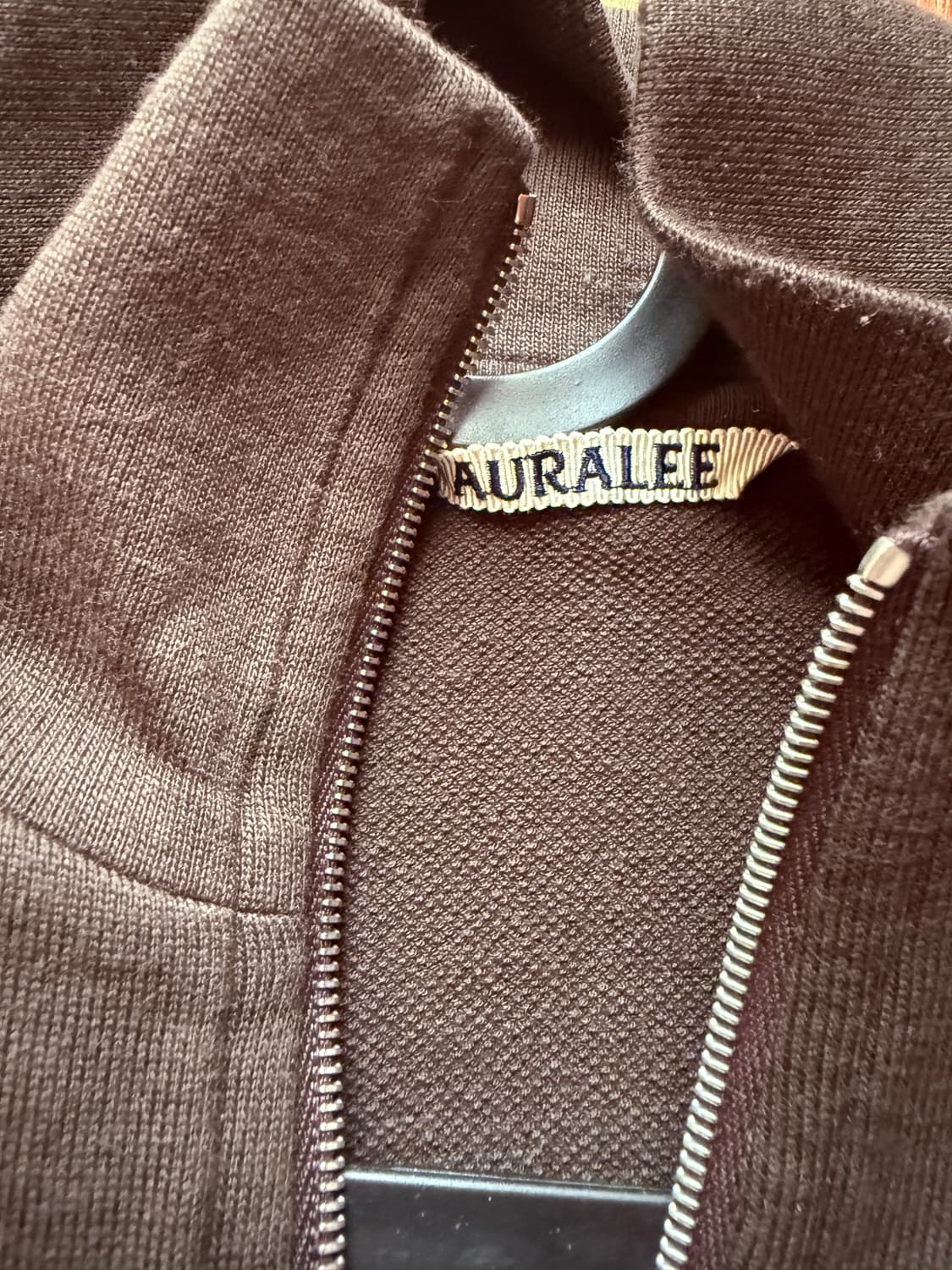 오라리 슈퍼 하이게이지 스웻 집 블루종 25AW 다크 브라운 4 상품이미지2