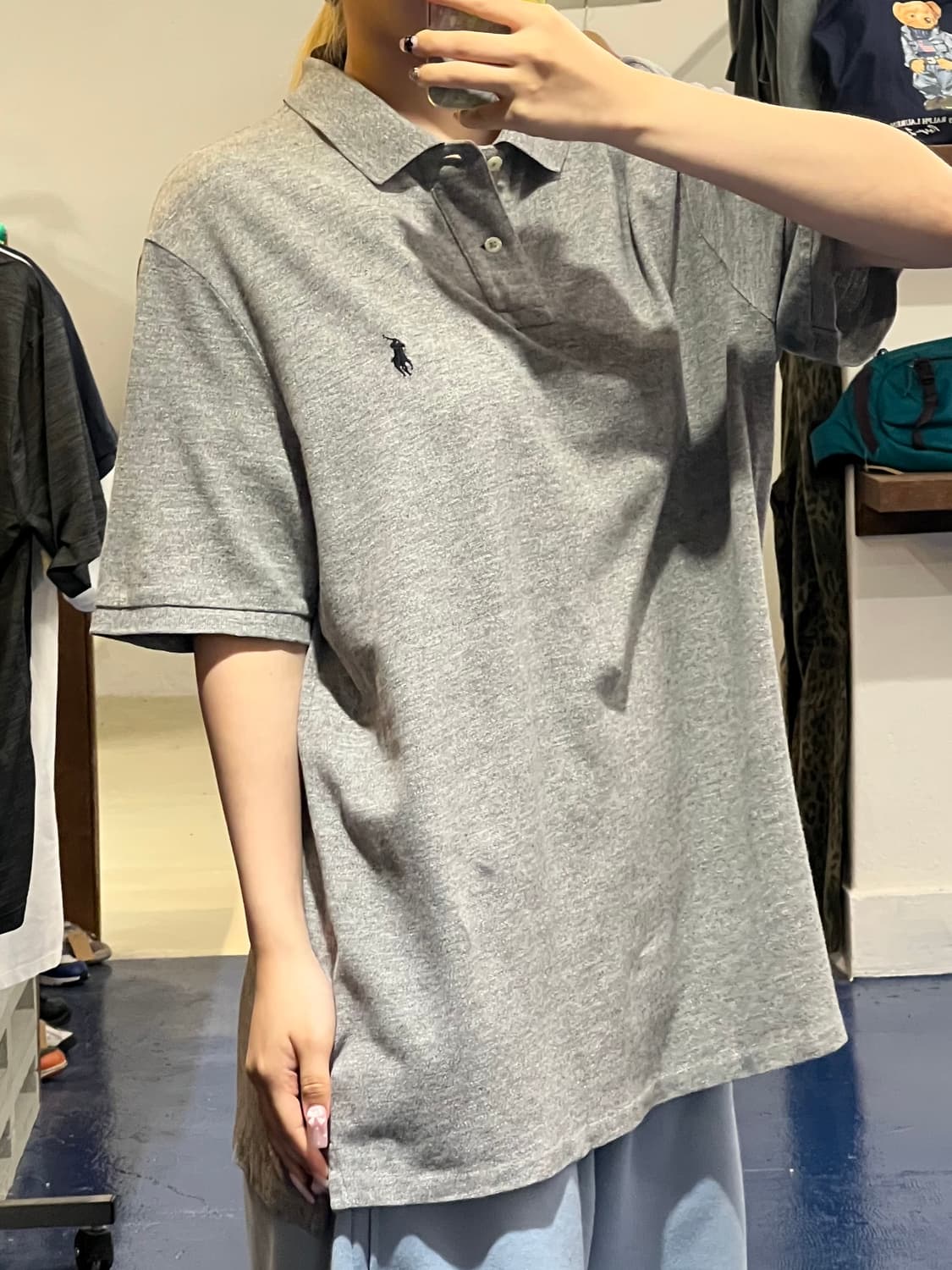 PRL 폴로 랄프로렌 회색 반팔 카라티 상품이미지2
