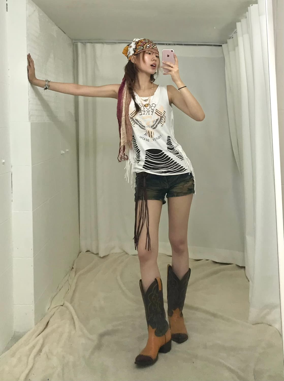 🐎 빈티지 웨스턴 그런지 프린지 코디 세트 상품이미지1