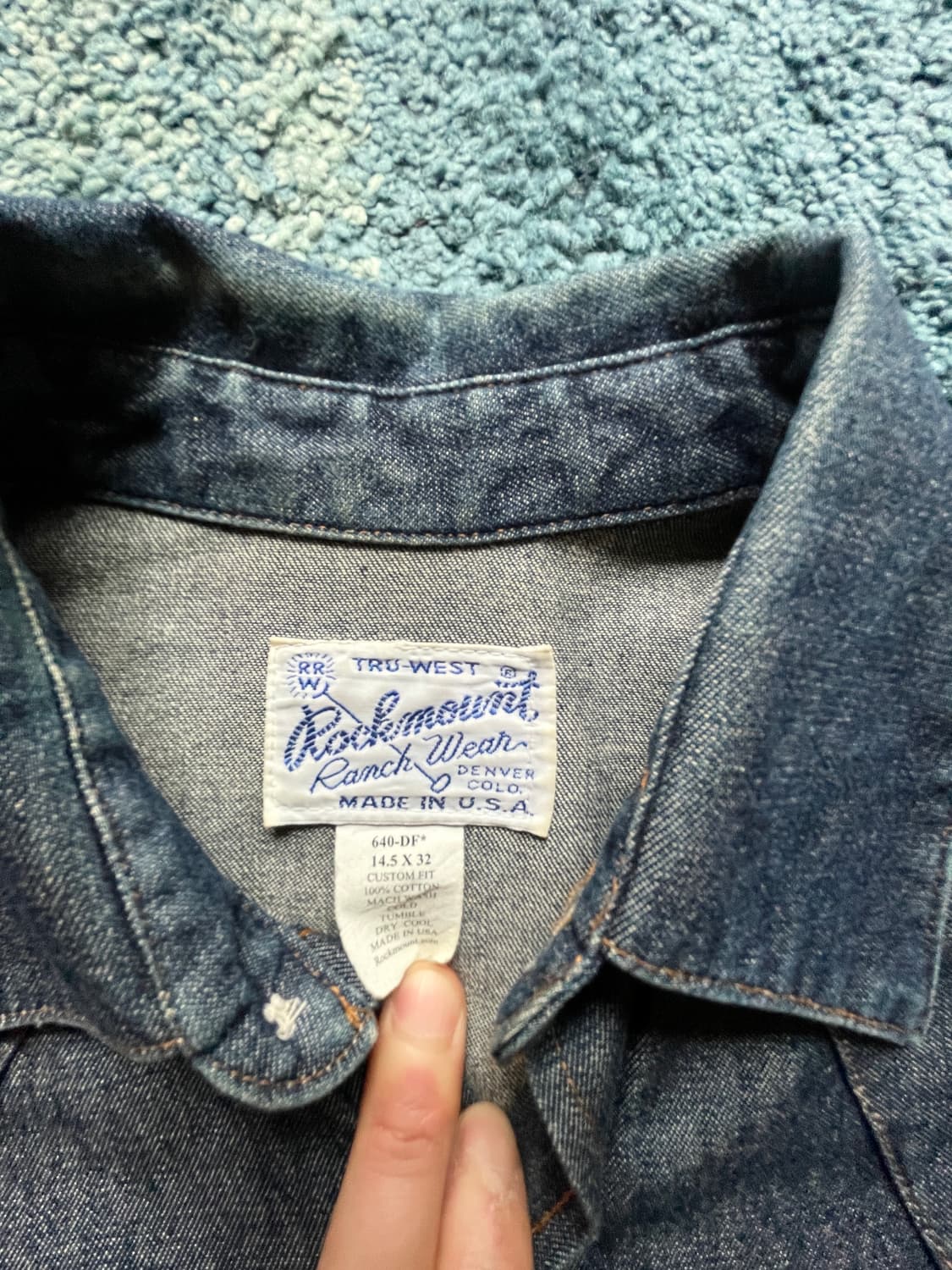 락마운트 웨스턴 셔츠 생지 인디고 상품이미지2