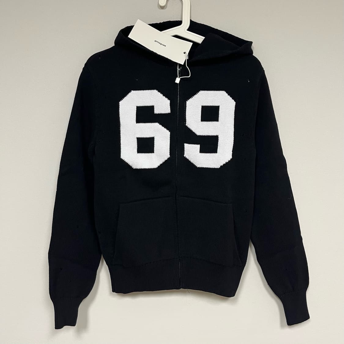 [XS,S]기마구아스 69 니트 후드 집업/블랙 상품이미지1