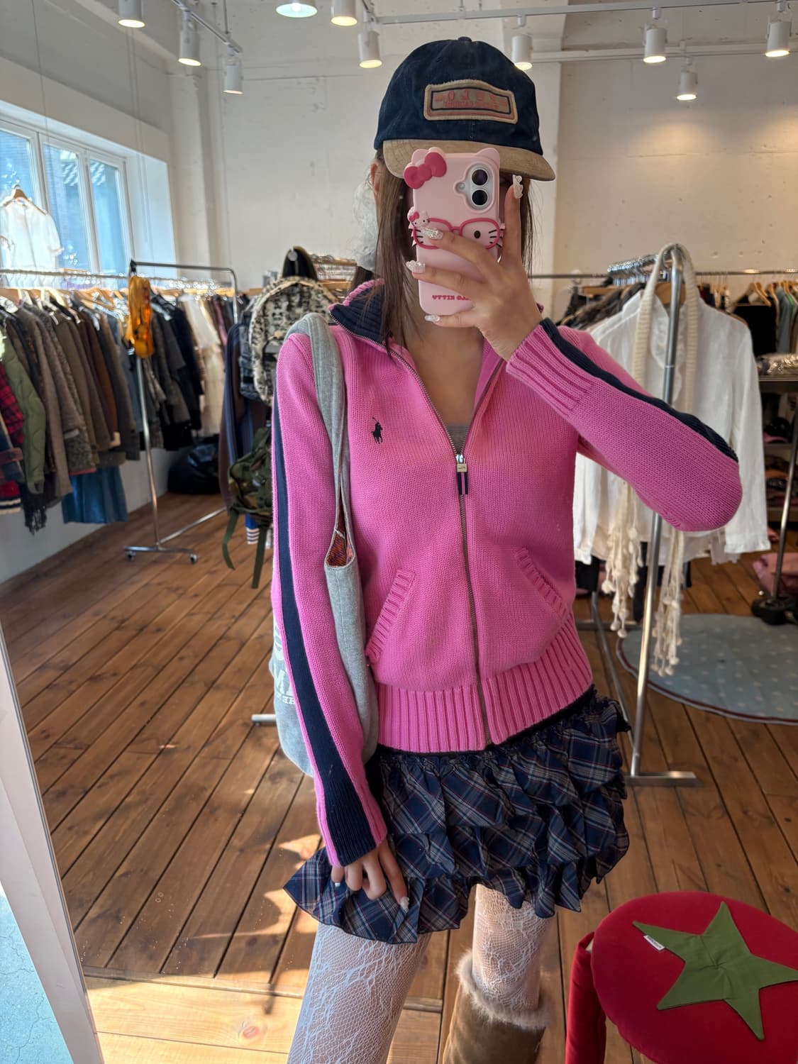 폴로 핑크 트랙 니트집업 상품이미지4