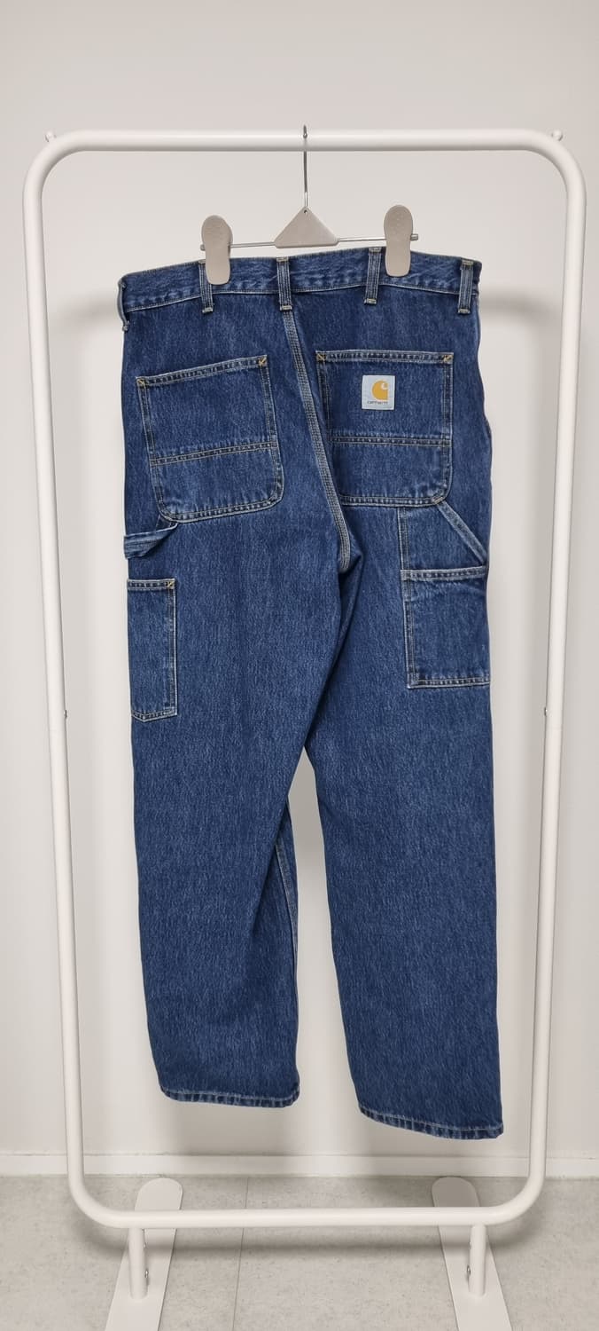 칼하트WIP 더블 니 팬츠 스미스 블루 스톤 워시드 W32L32  상품이미지5