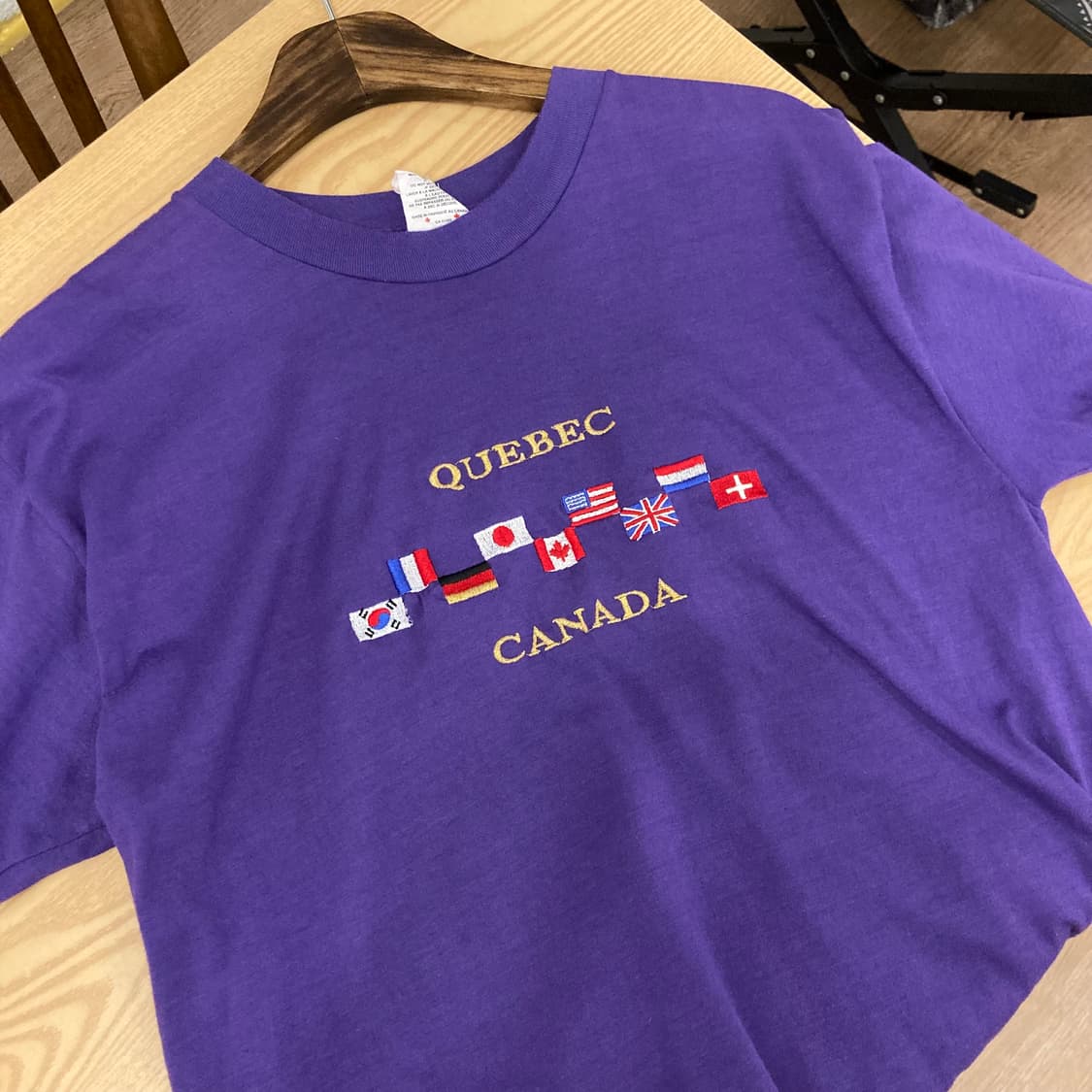 90s 빈티지 자수 디테일 싱글스티치 반팔 티셔츠 상품이미지3