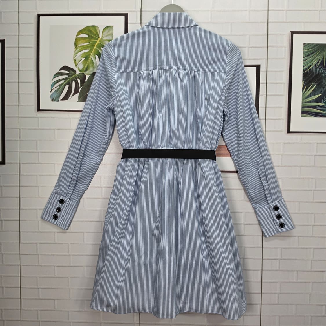 오즈세컨 스트라이프 벨트 긴팔 셔츠 원피스 66사이즈 (미착용) 상품이미지4