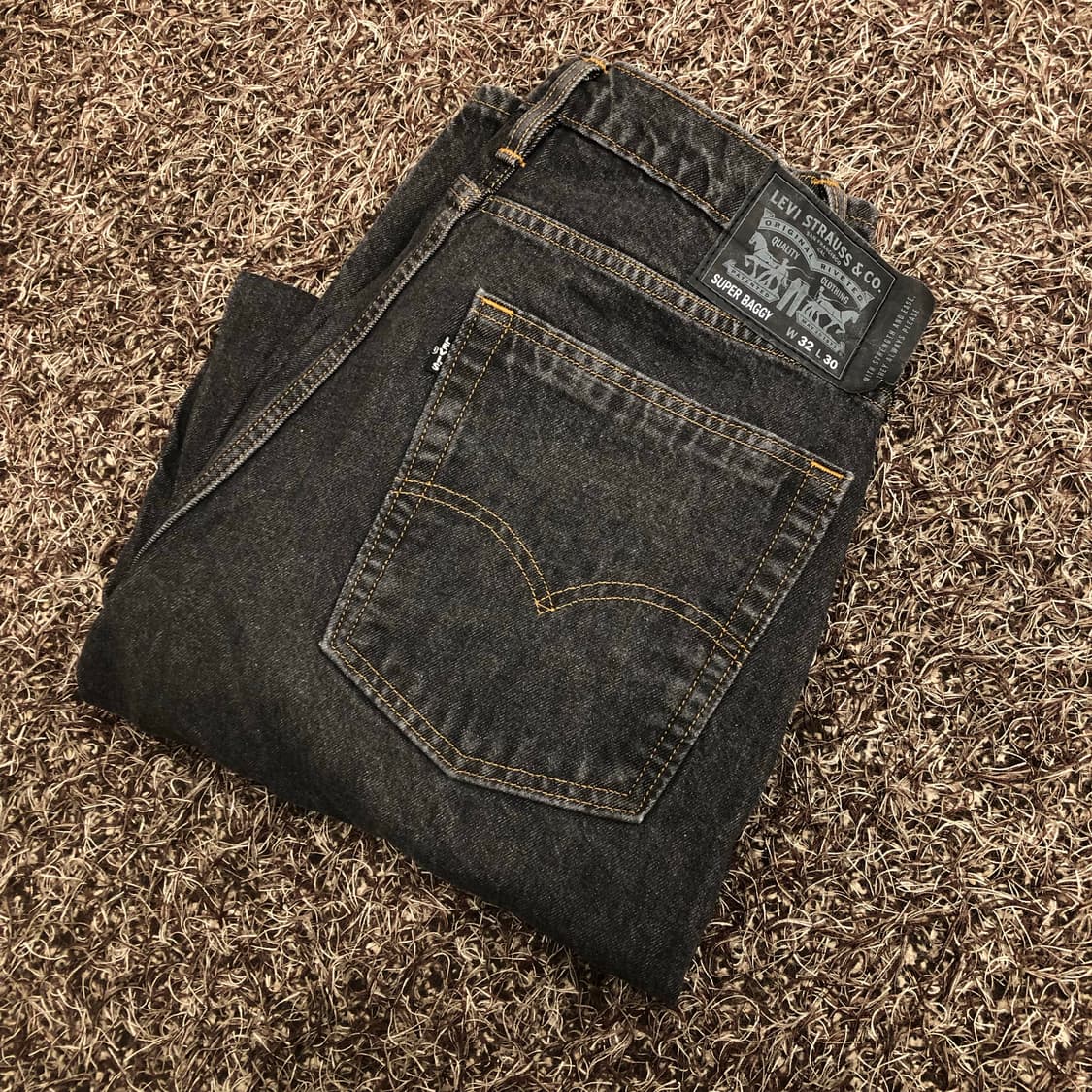 리바이스 슈퍼 배기 블랙진 데님 팬츠 상품이미지5