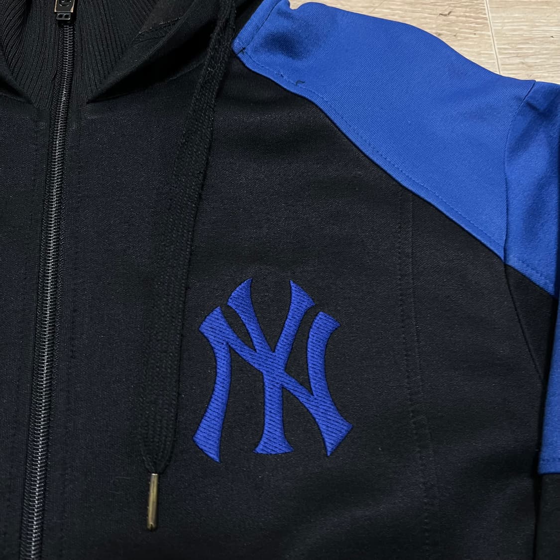 MLB 뉴욕양키스 배색 져지 트랙탑 후드집업 자켓 [블랙] 2XL/110 상품이미지4