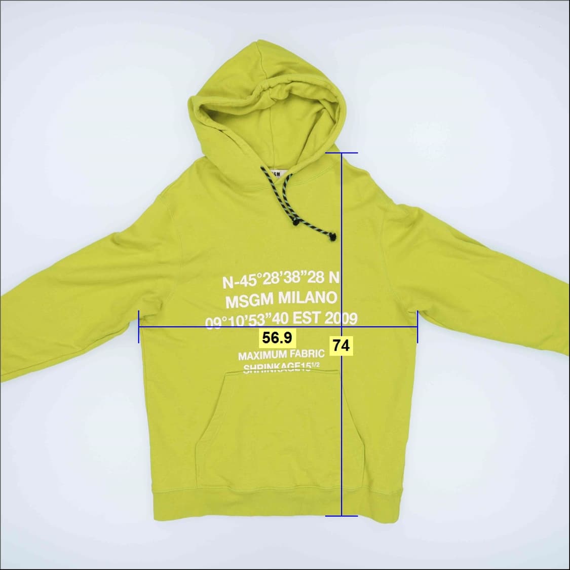 [M] MSGM 오버핏 후드티셔츠 0119H1 상품이미지6