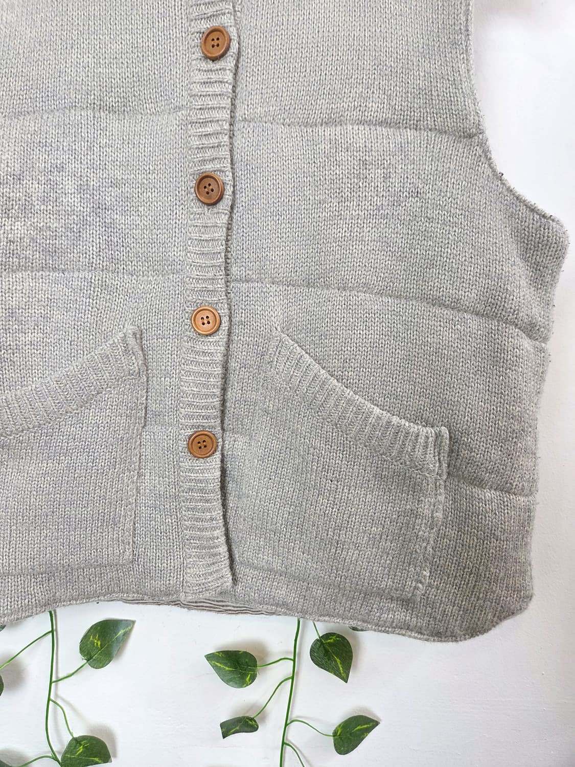 그레이 후드 패딩 조끼 상품이미지3