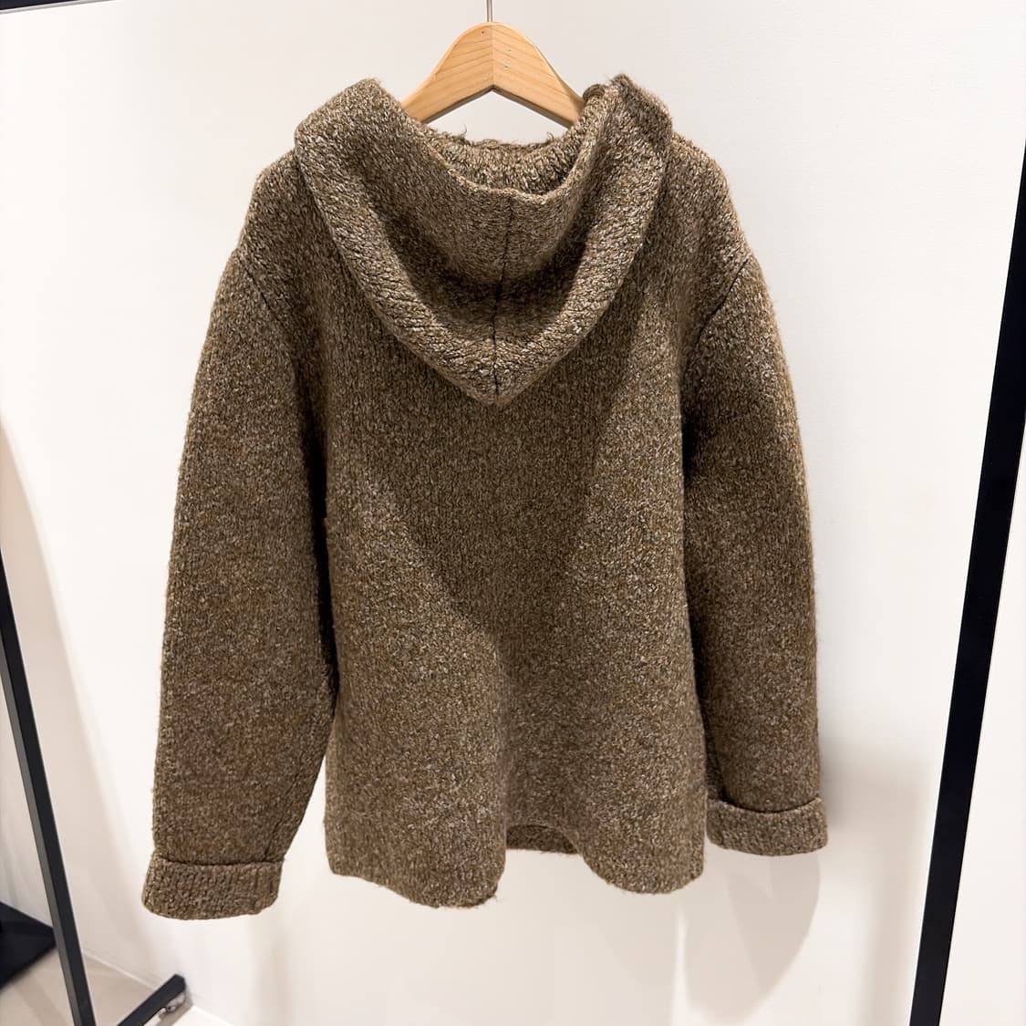 (정품/새상품) 제임스 펄스 남성 올리브 청키 후드 집업 니트 가디건 상품이미지3