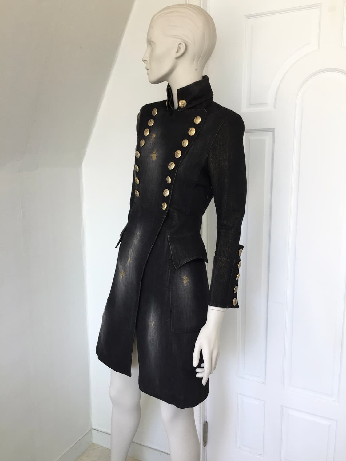 Balmain  Rare Gold denim Napoleon coat 상품이미지3