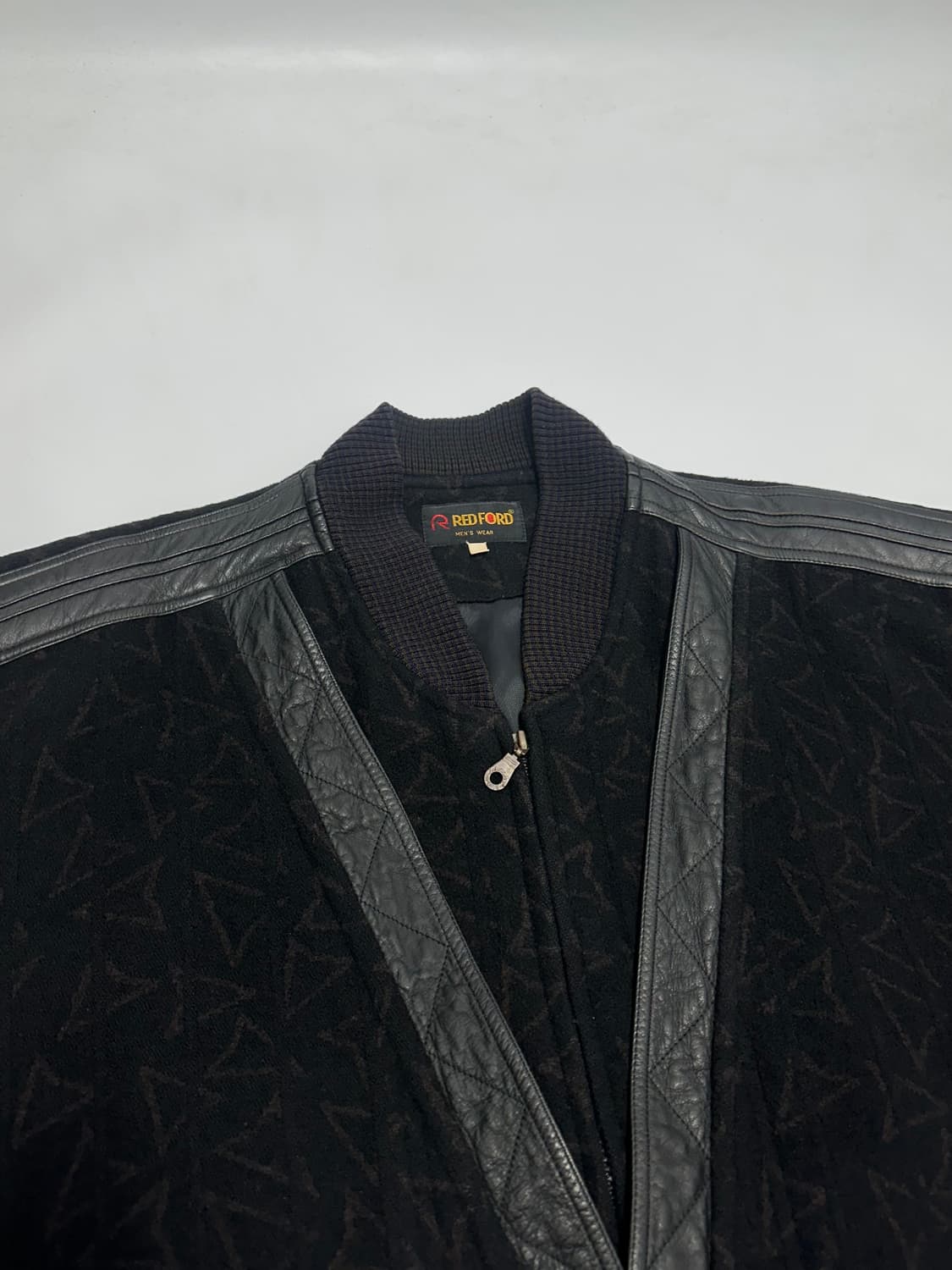 Redford 가죽 배색 모직 블루종 자켓 상품이미지3