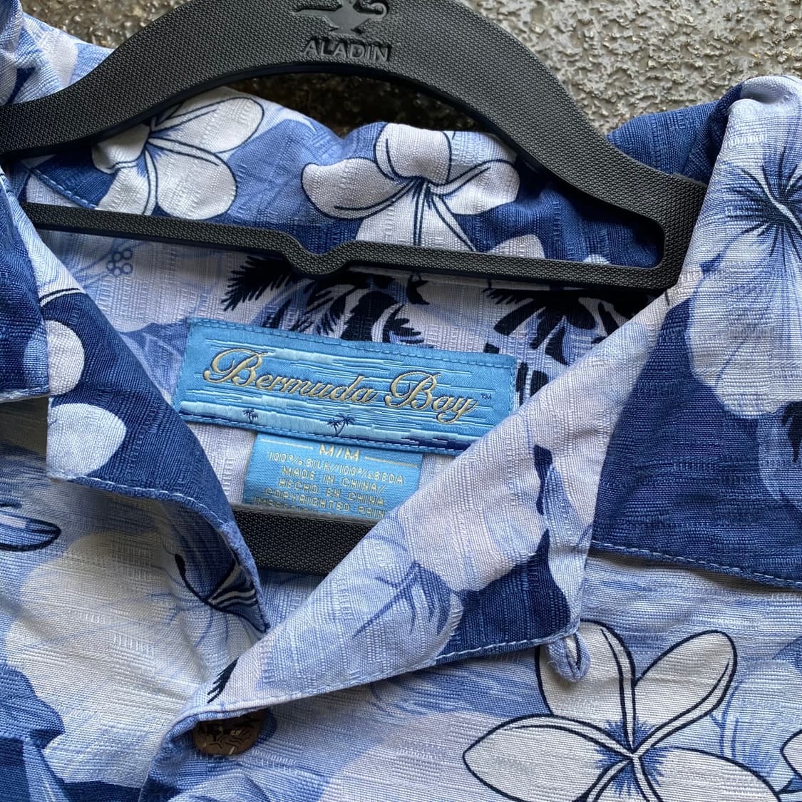 빈티지 하와이안 셔츠 블루 플라워 상품이미지2