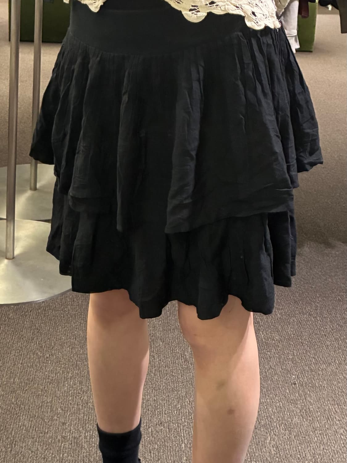 OS)Japanese vintage 블랙 밴딩 캉캉 미니스커트 상품이미지1