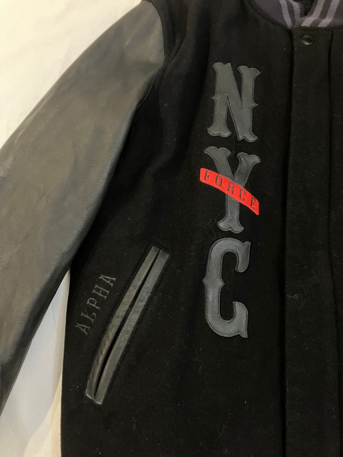 나이키 NYC 디스트로이어 울 레더 바시티 자켓 상품이미지2