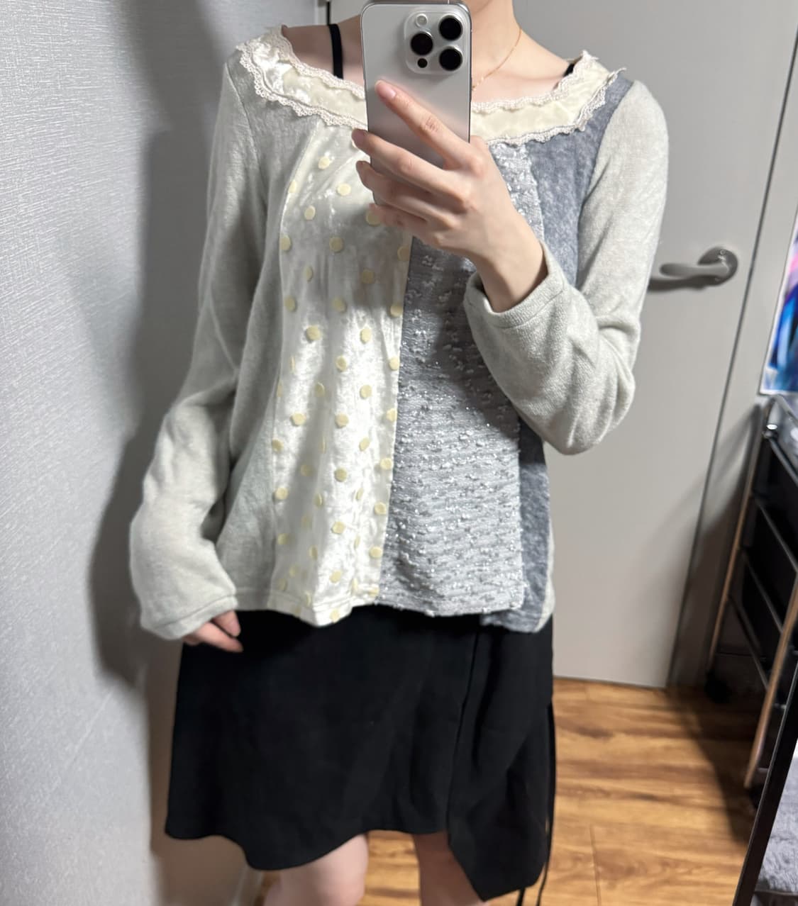 Axes femme 도트 패치 니트 상품이미지2