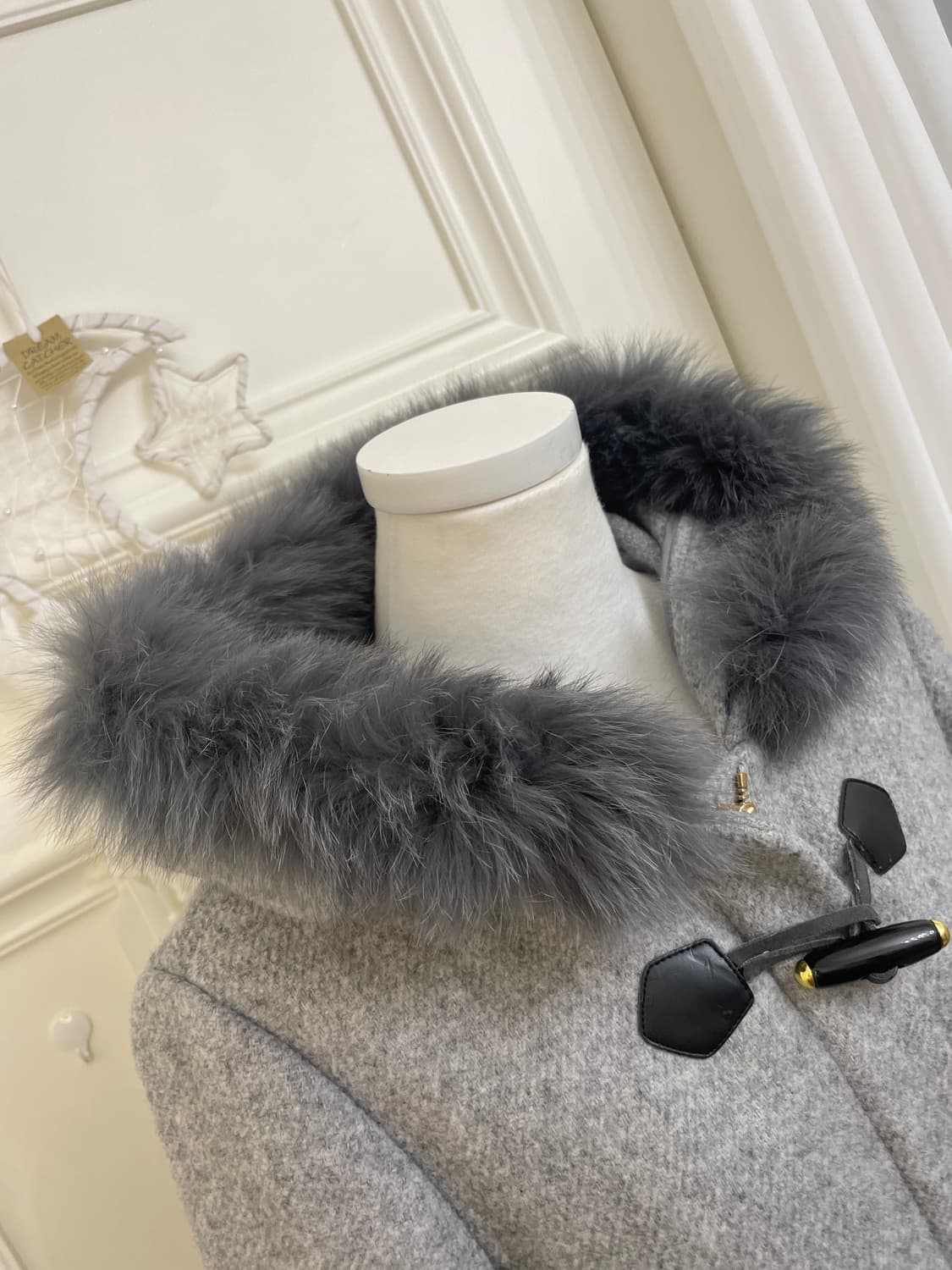 gray hoodie fur pocket point coat 상품이미지7