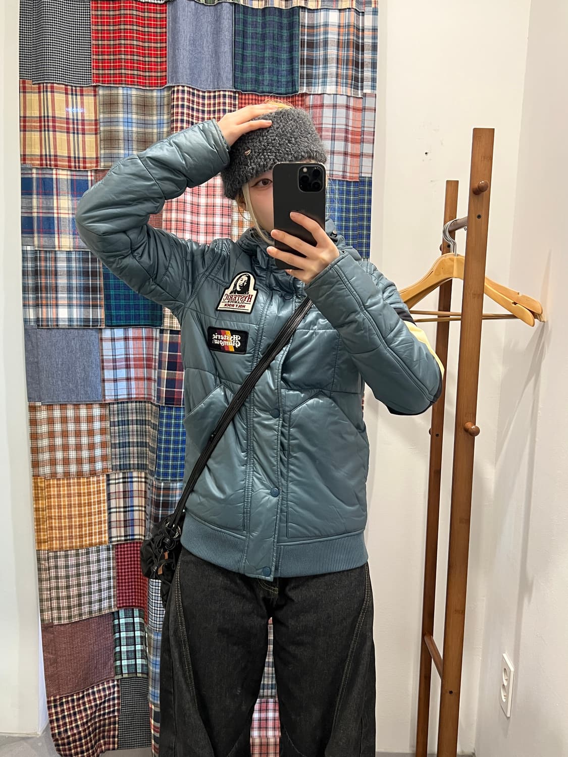 히스테릭글래머 틸 컬러 패치 퀄팅 패딩 상품이미지2