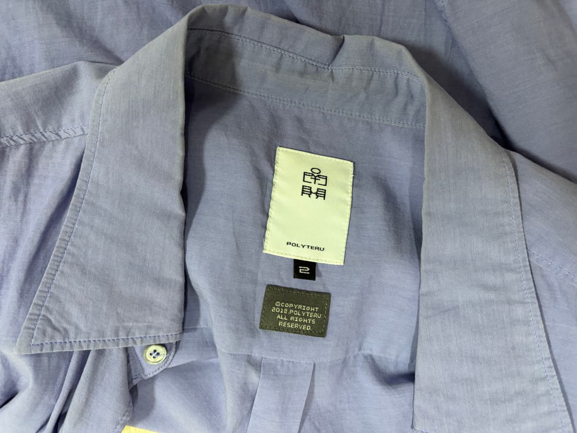 [2] 폴리테루 텐코 루즈드 셔츠 2.0 다이드 블루 상품이미지5