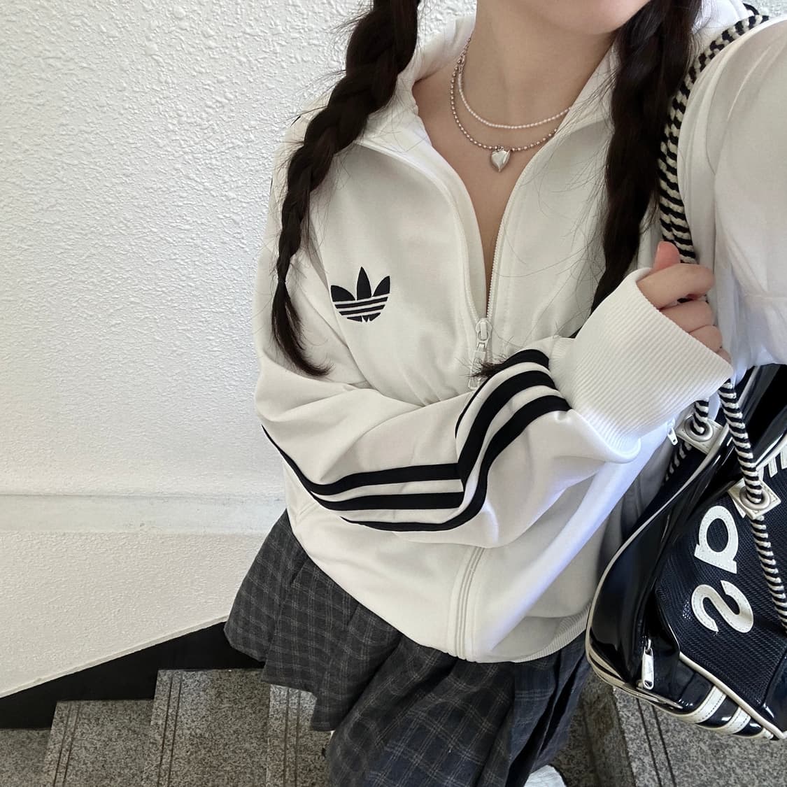 아디다스 화이트&블랙 파이어버드 져지 상품이미지1