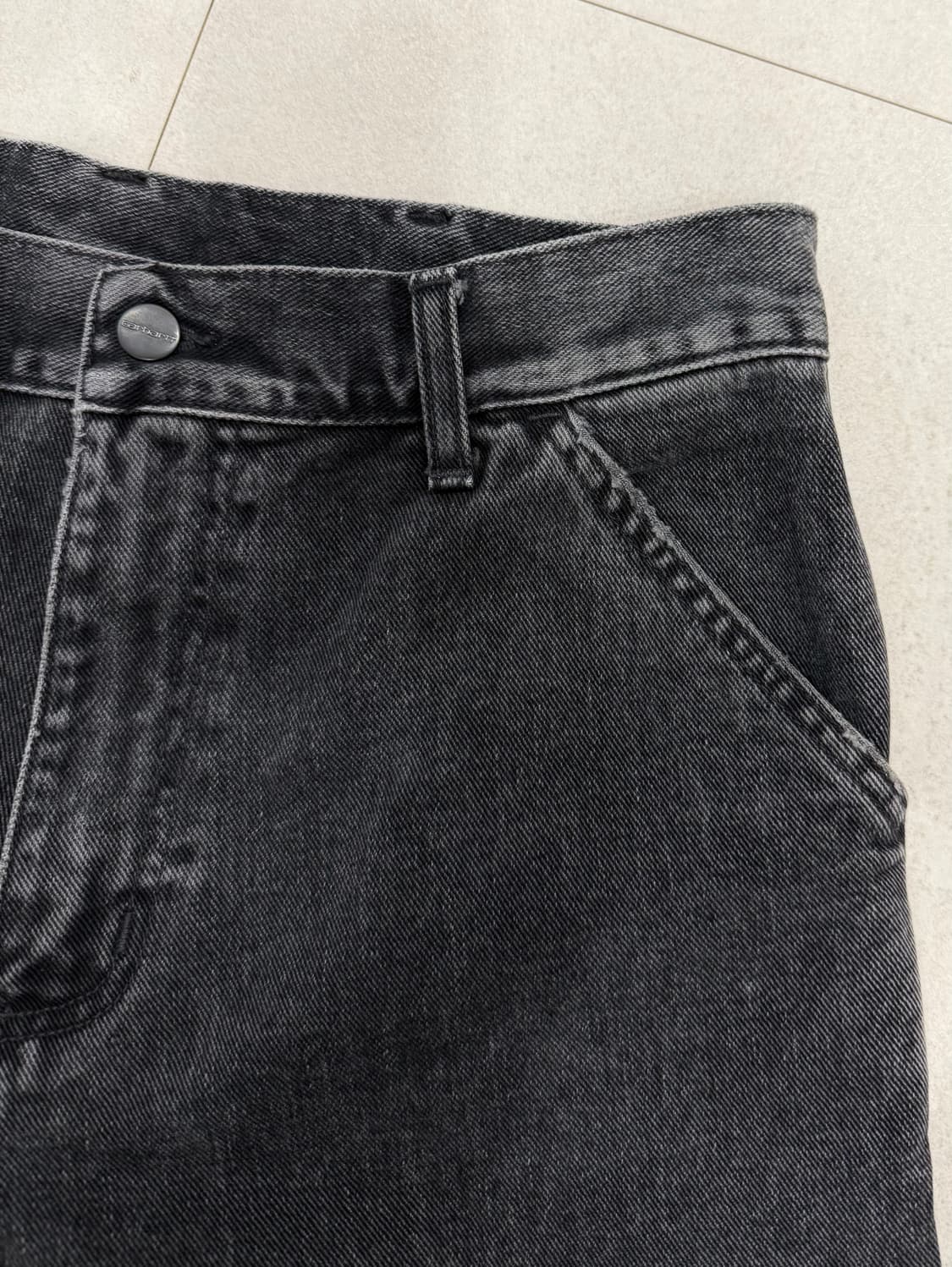 칼하트 싱글니 블랙 워싱 팬츠 상품이미지4