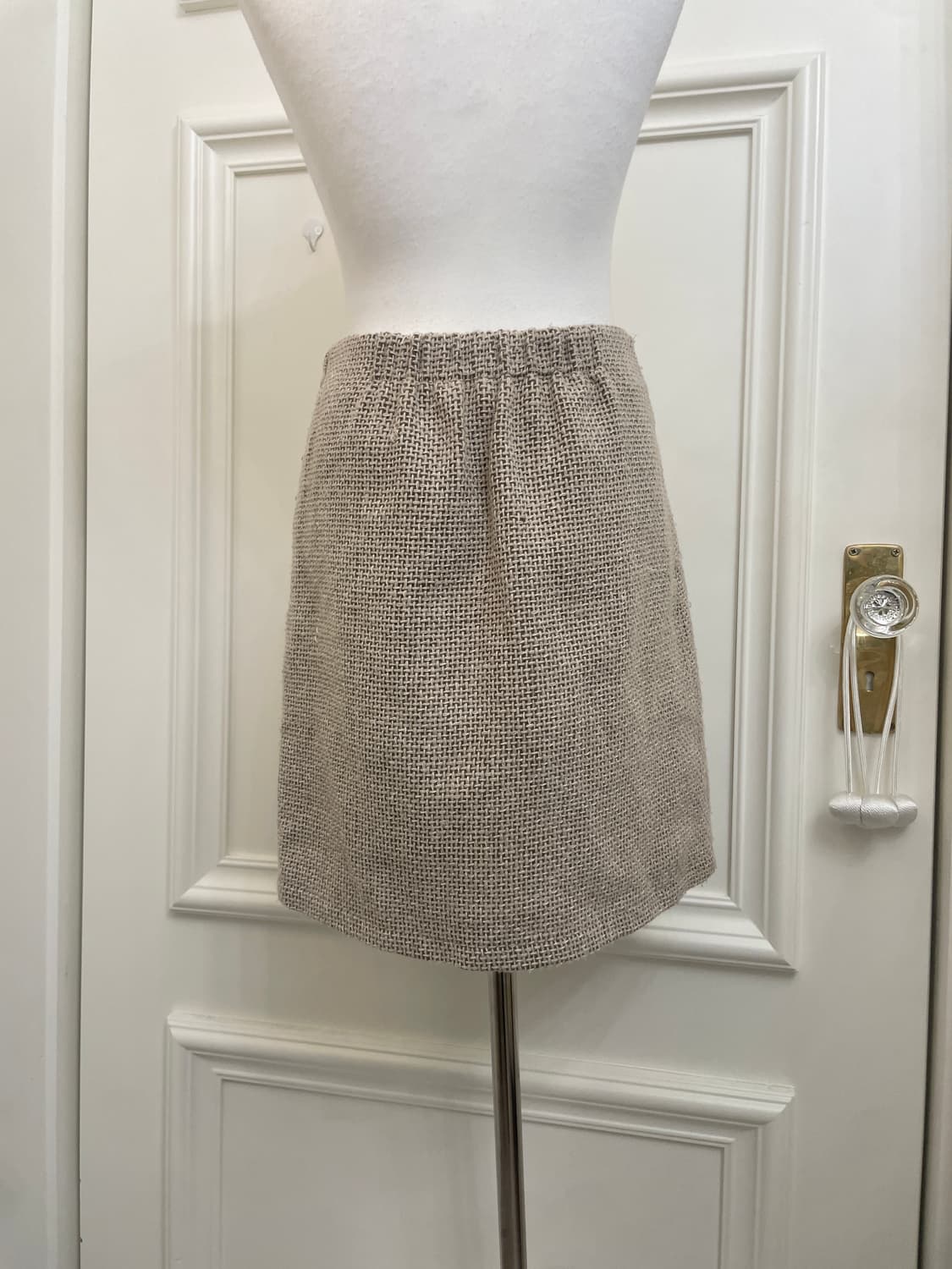 beige fur pocket point midi skirt 상품이미지4