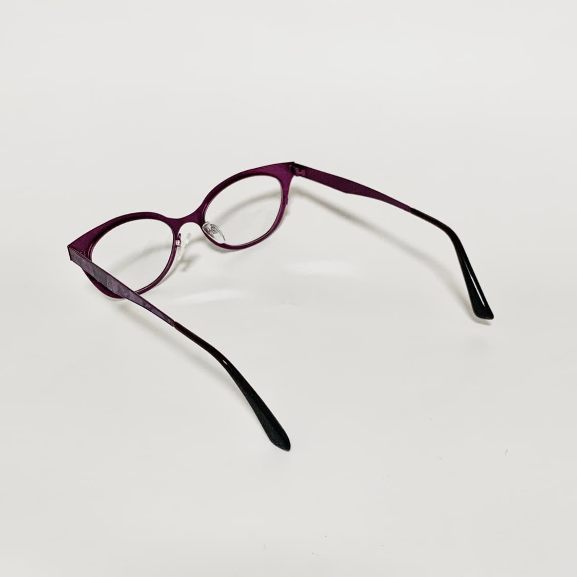 1000 빈티지안경 캣아이 안경테 가벼운 메탈 안경 마블 패턴 퍼플 상품이미지5