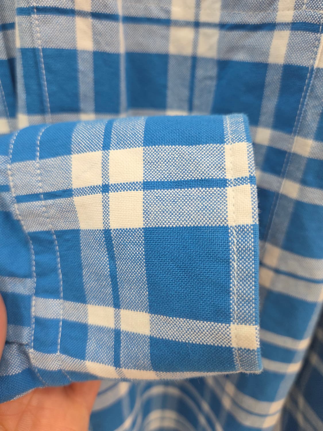 2사이즈 톰브라운 블루 화이트 체크 셔츠 상품이미지5