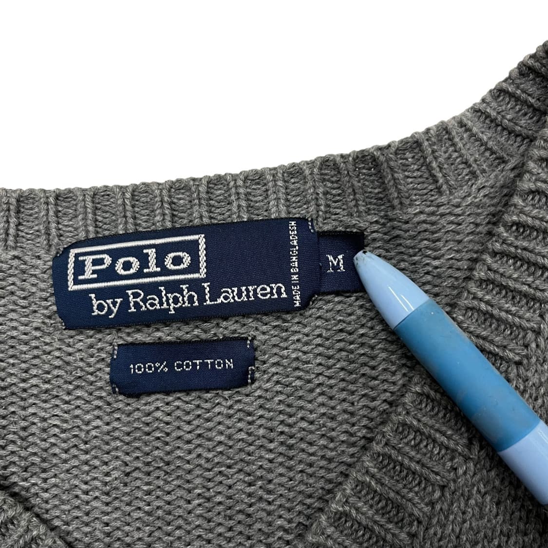 폴로 랄프로렌 네이비포니 딥그레이 브이 니트 M 상품이미지4