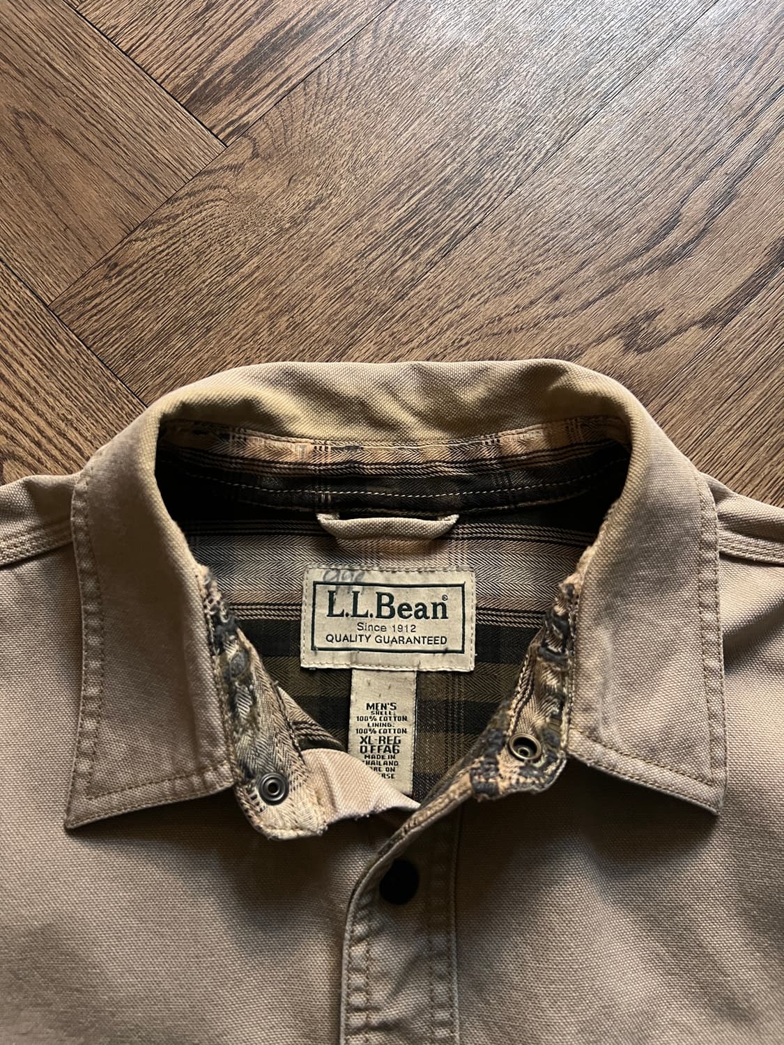 [XL]엘엘빈 USA 체크 라이닝 캔버스 아웃도어 셔츠 상품이미지2