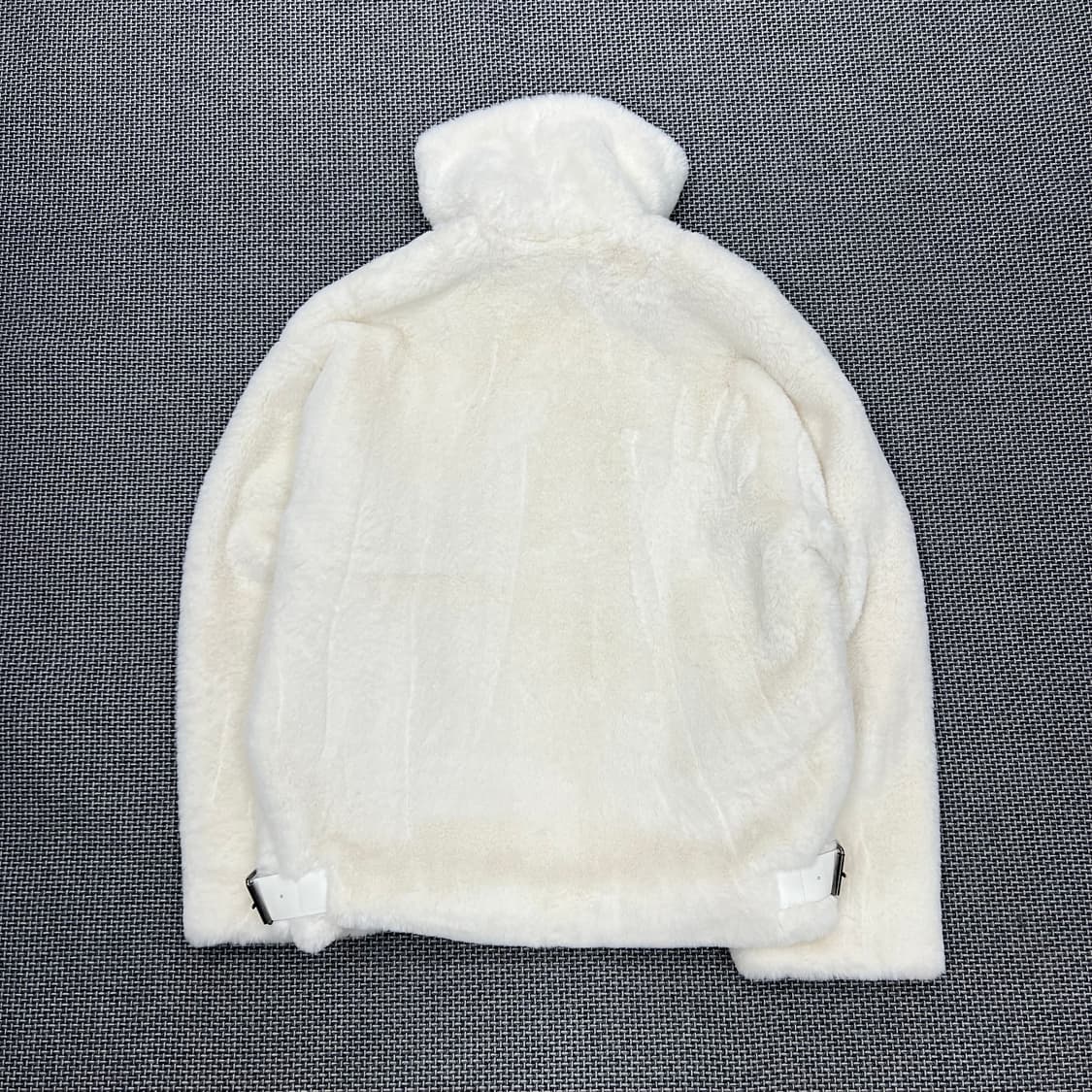 빈티지 화이트 하이넥 버클 퍼자켓 상품이미지5