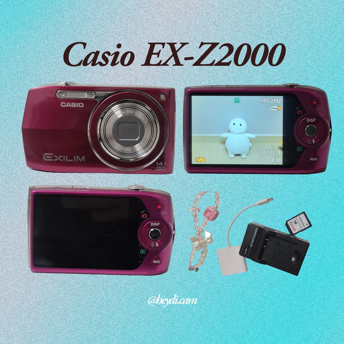 (로제, 모카, 아일릿) 미품급! 카시오 엑슬림 z2000 로즈핑크
 상품이미지3