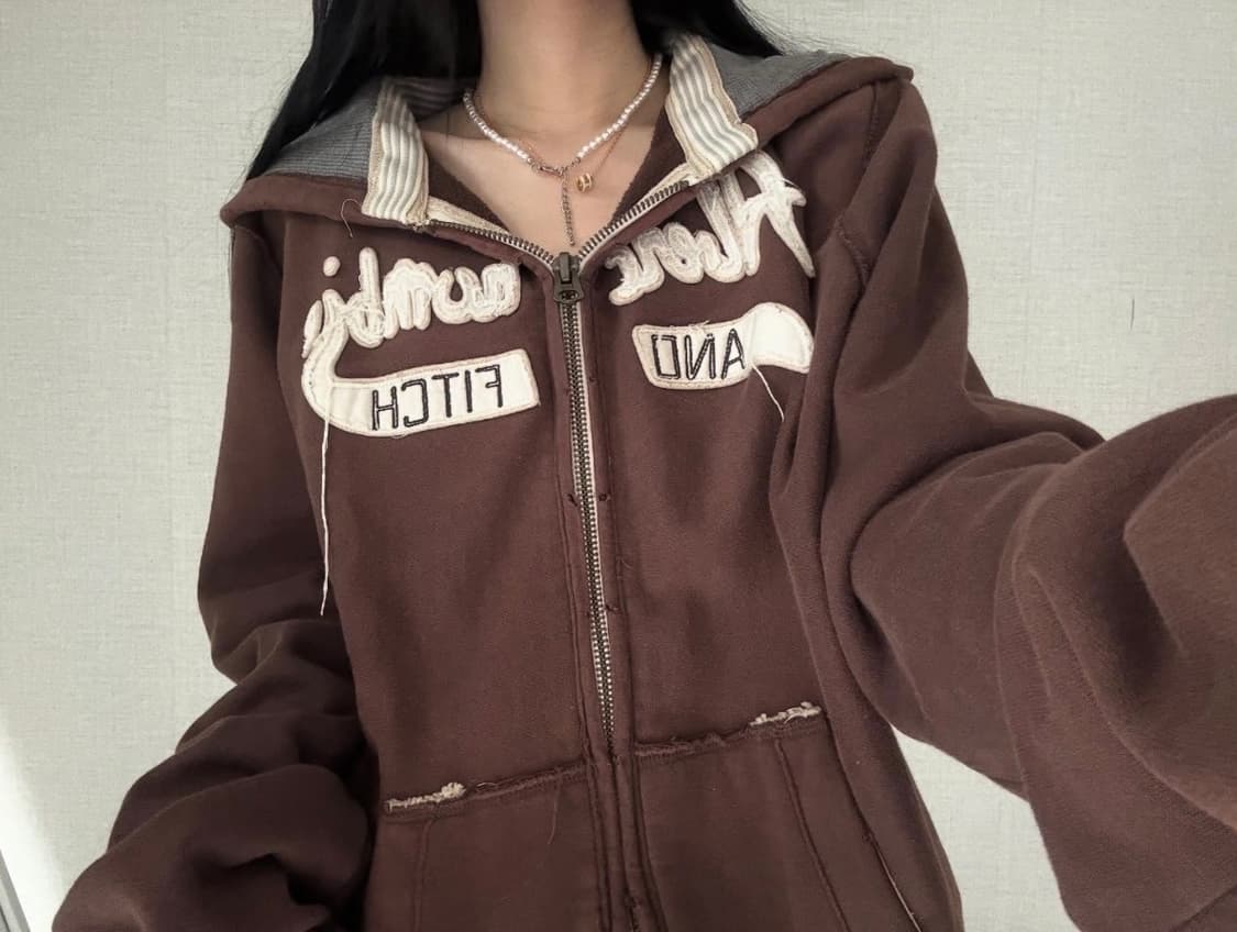 아베크롬비 초코 브라운 후드집업 상품이미지2