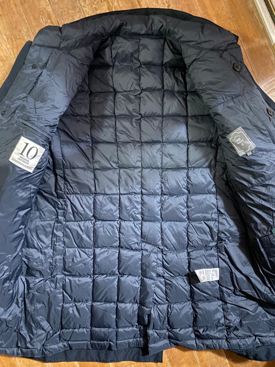 HAZZYS 남성 디테쳐블 구스다운 패딩 코트 110 블랙 상품이미지3