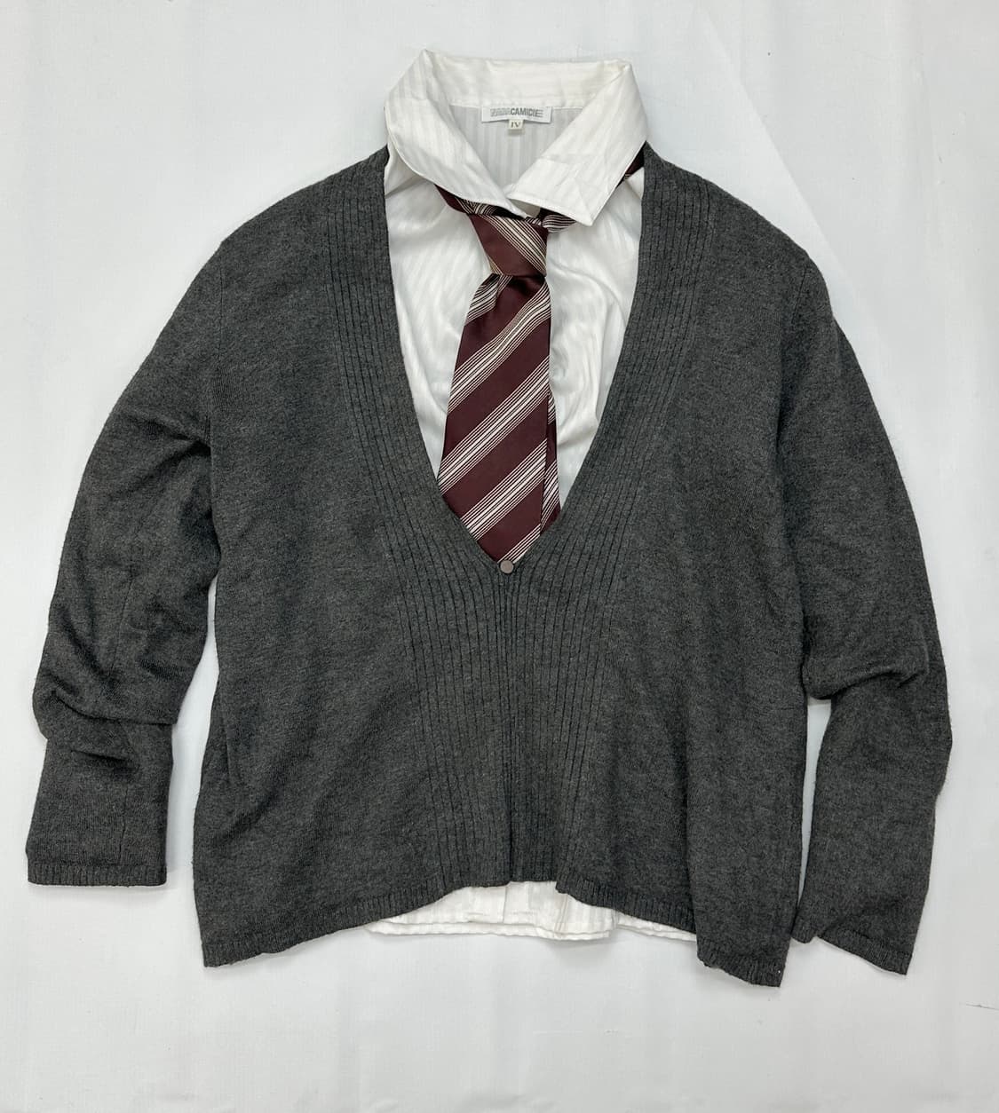 ♥️캐캐체 아무 일본 교복 코디세트♥️ 넥타이 니트 레이어드 체크  상품이미지2