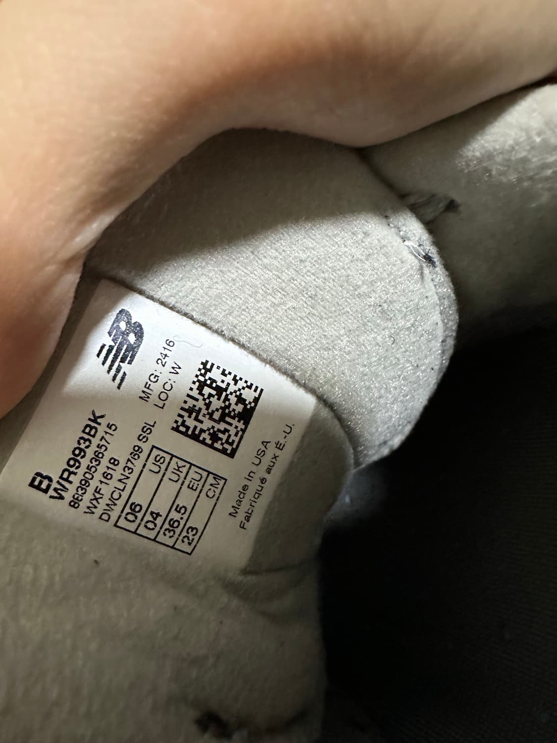 230) 뉴발란스993 블랙 팝니다 상품이미지6