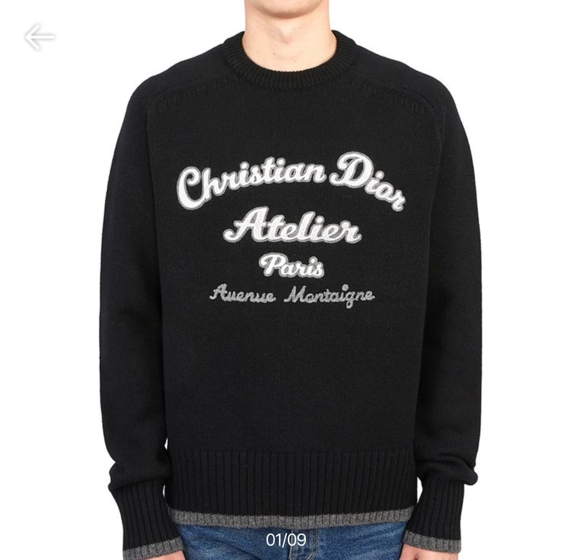 (A+/L) / 디올  크리스찬 디올 아뜰리에 스웨터 니트 블랙 상품이미지3