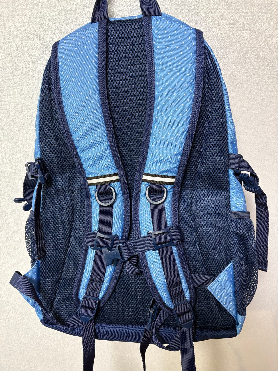레어) coleman 콜맨 스카이블루 도트 백팩 모리걸 일본 빈티지 상품이미지5
