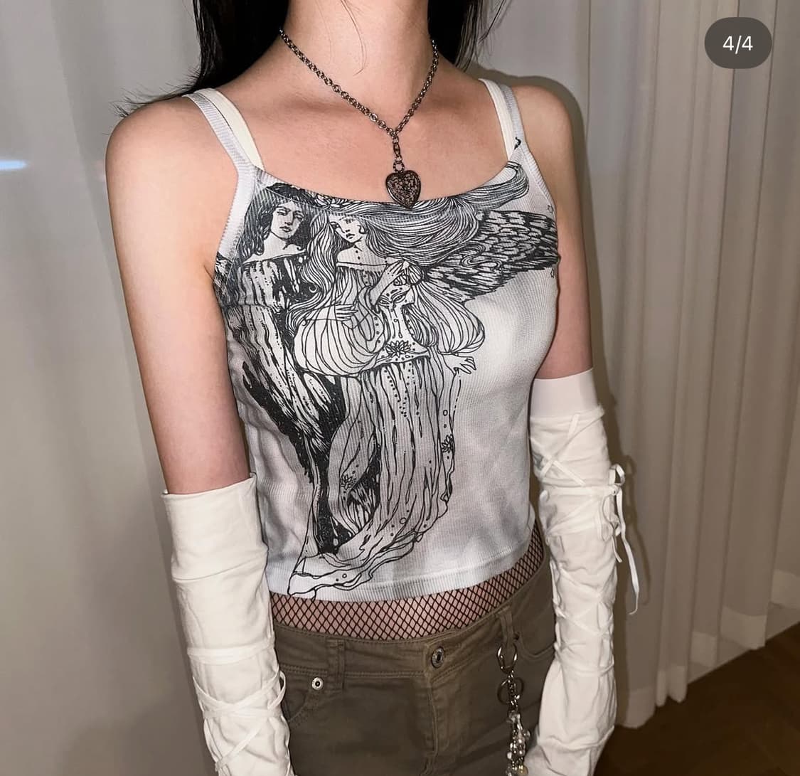 eessay 에세이 빈티지 y2k 골지 슬리브리스 상품이미지2