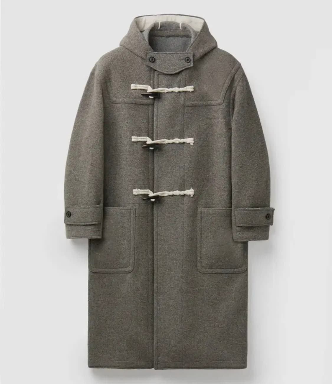 쿠어 오버사이즈 알파카 블렌드 더플 코트 (다크그레이멜란지) 상품이미지1