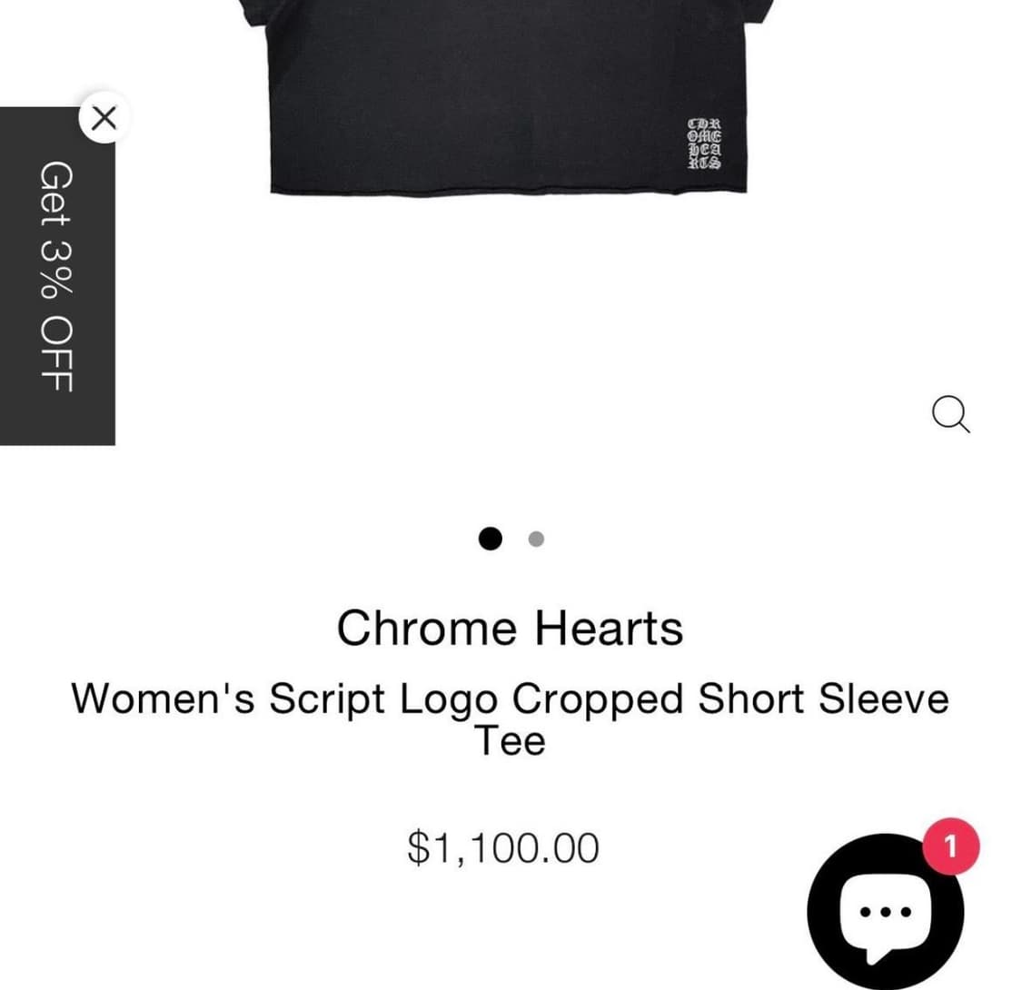 크롬하츠 반팔 크롭티 블랙 상품이미지5