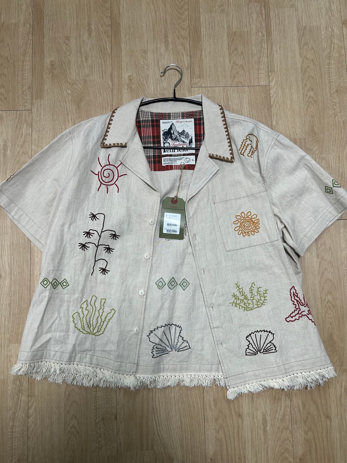 펜필드 자수 린넨 반팔 셔츠 XL 상품이미지1