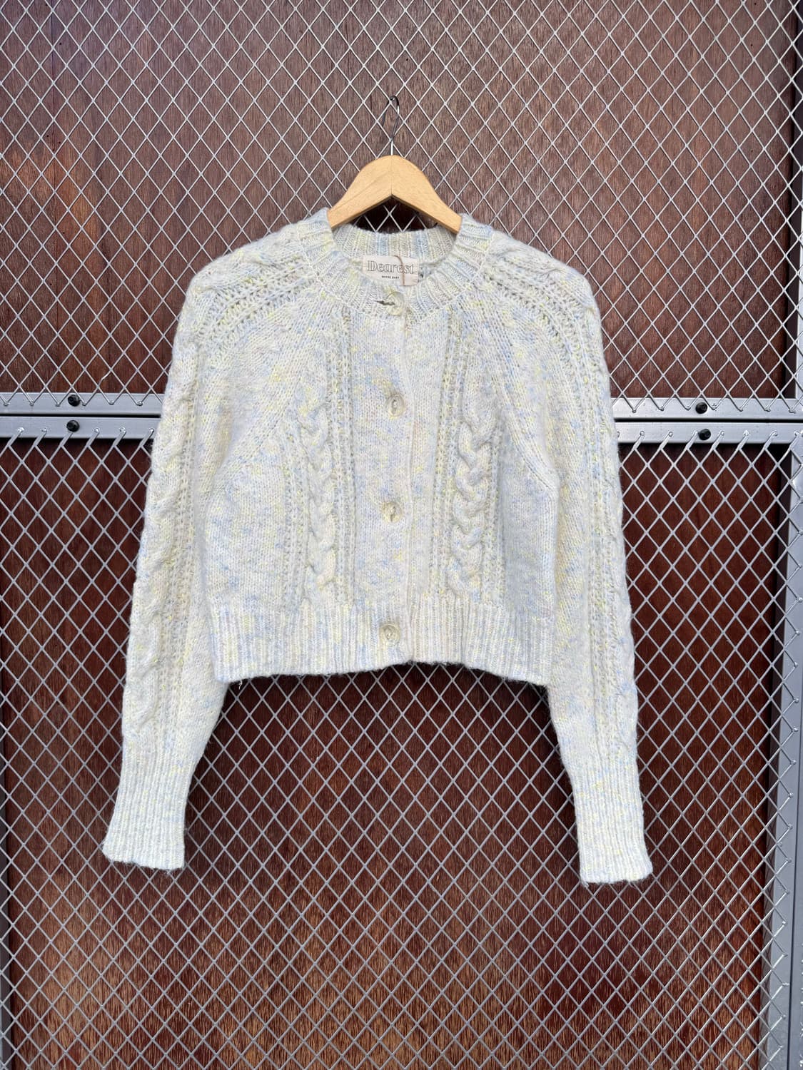 메이비베이비 디어리스트 벌스데이 케이블 알파카 울 레몬크림 니트 가디건 상품이미지8