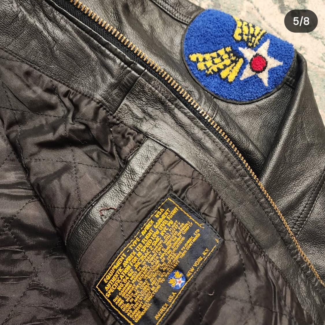 90s 아비렉스 LTD 플라이트 레더자켓 상품이미지5