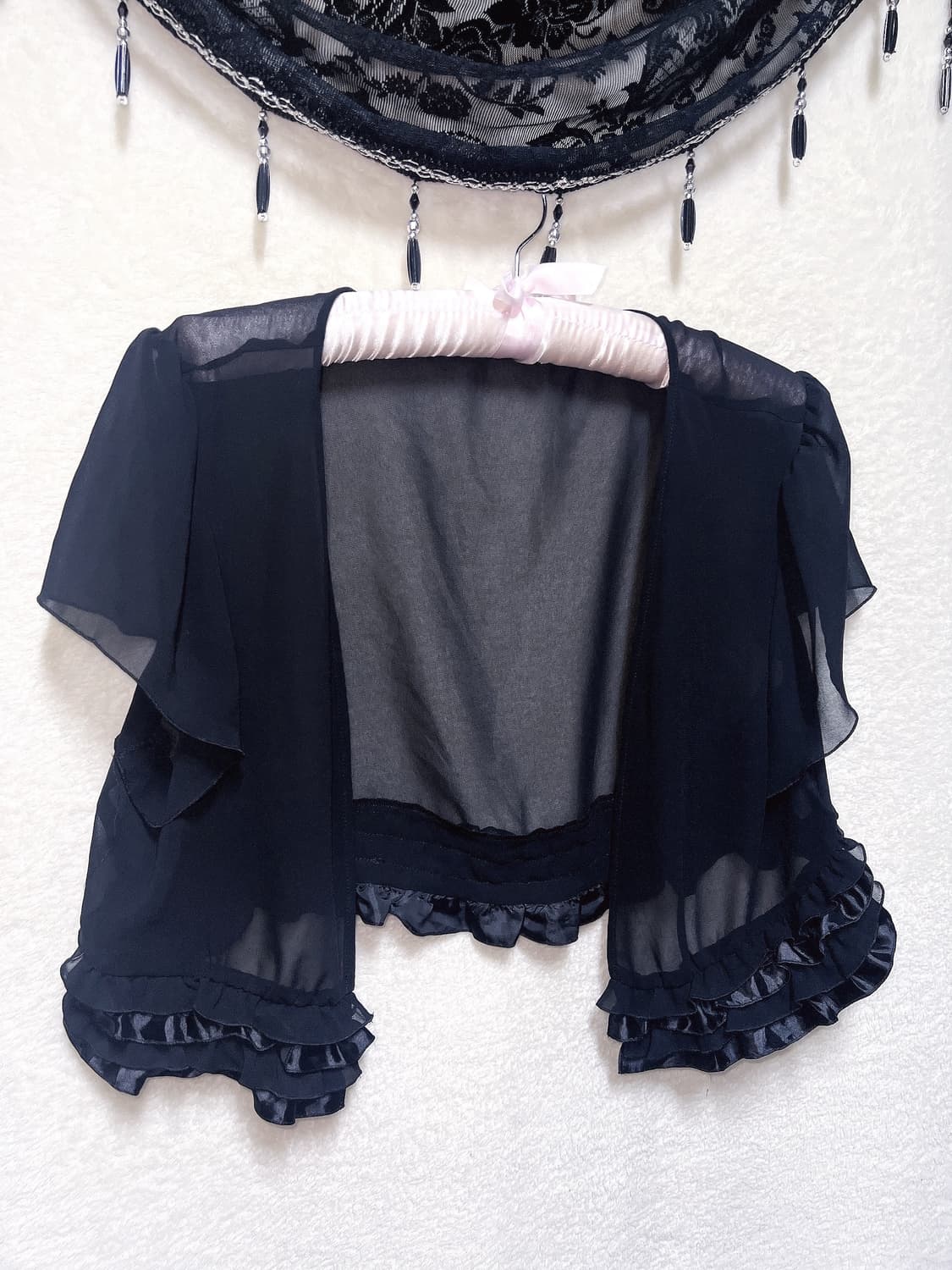 로맨틱고딕 고스로리 다크페어리 펑크 시스루 프릴 쉬폰 볼레로 가디건 핀터 상품이미지6