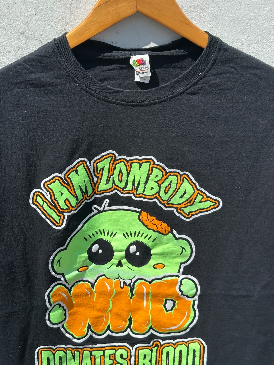 [M] 프룻오브더룸 iam zombody 빈티지 블랙 반팔 티셔츠 상품이미지2