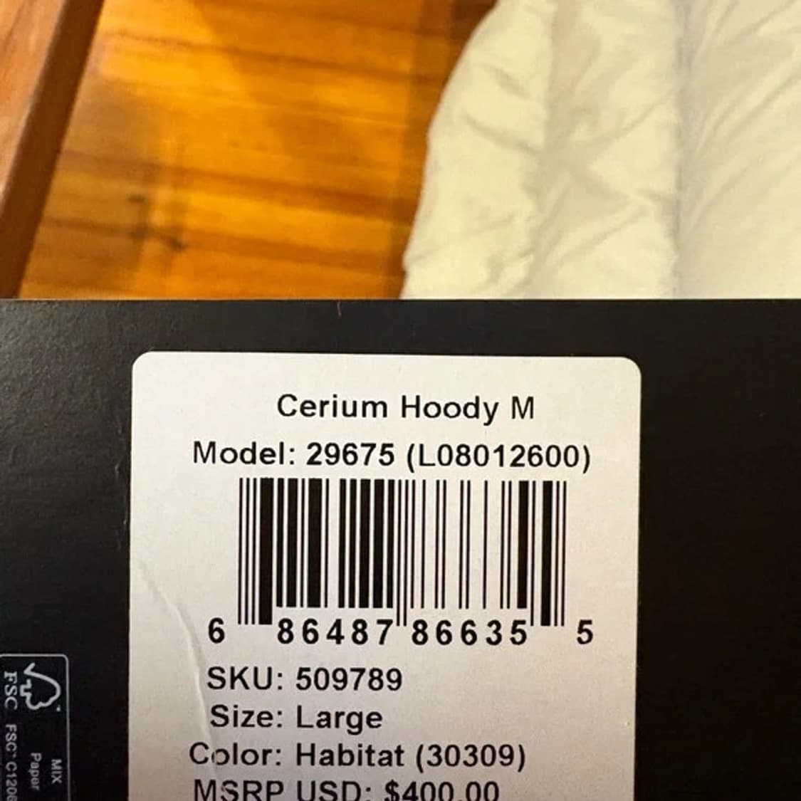 L 새상품 아크테릭스 세륨 후디 해비타트 헤비타트 패딩 자켓 그레이 상품이미지4