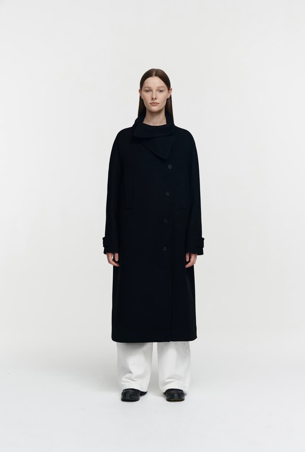 Burmula CASHMERE HIGH NECK COAT (BLACK) 상품이미지6