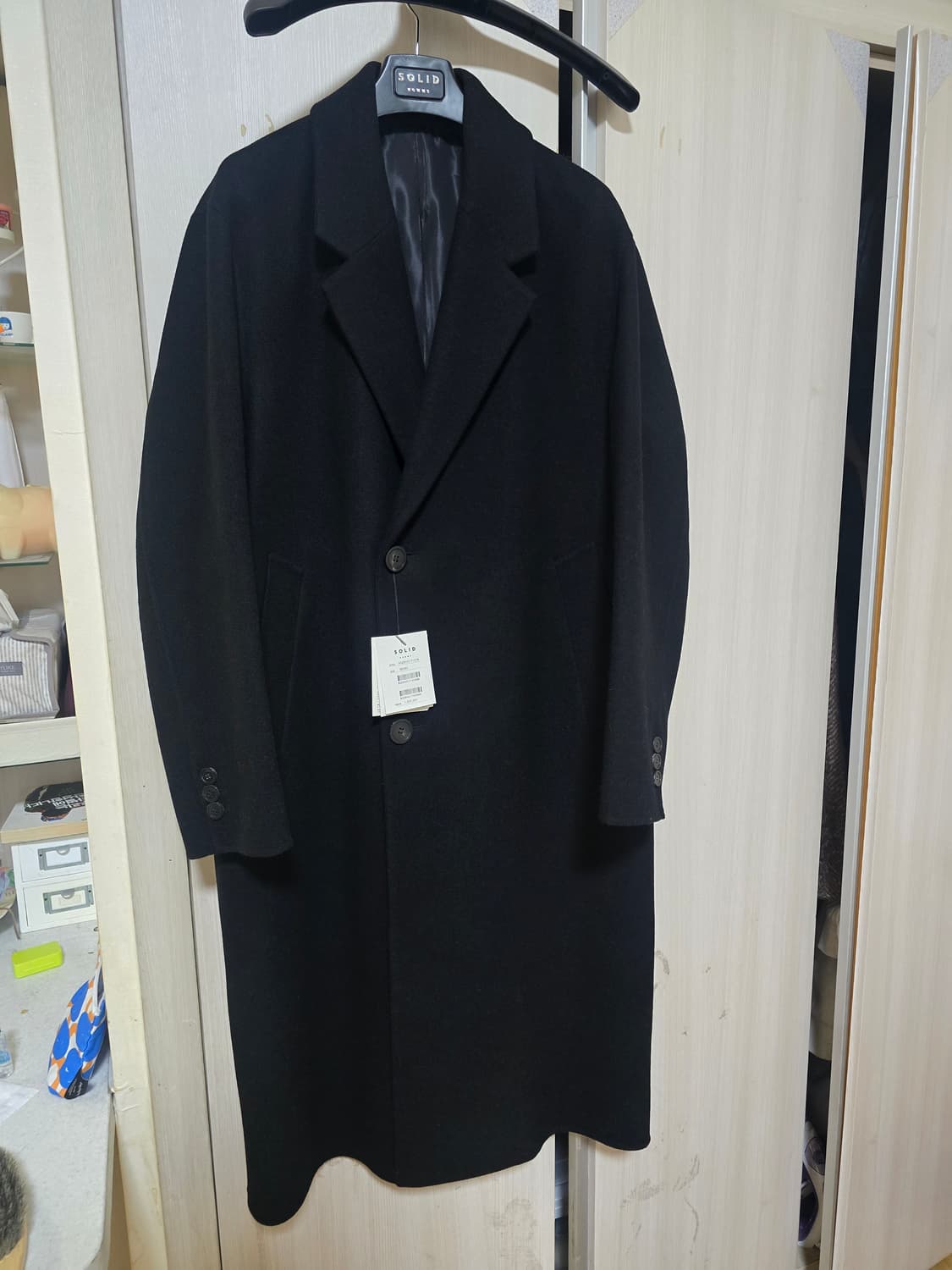 솔리드옴므 22fw 싱글코트 블랙 팝니다 상품이미지2